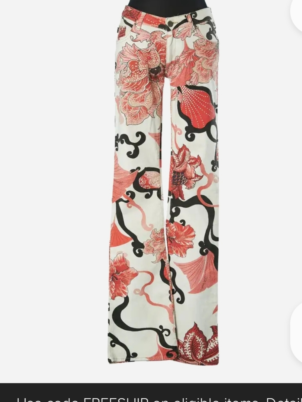 Just Cavalli Floral Print Flared Jeans Roberto Cavalli Pants Size 26